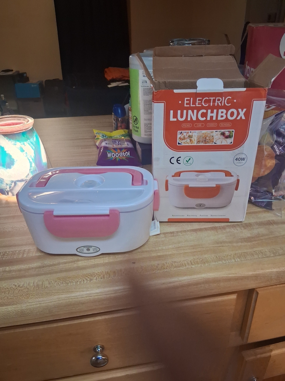 Electric Lunchbox - Pink and White Portable Food Warmer